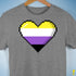 Nonbinary Pride 8-Bit Pixel Heart Premium Unisex T-Shirt - Grey Heather
